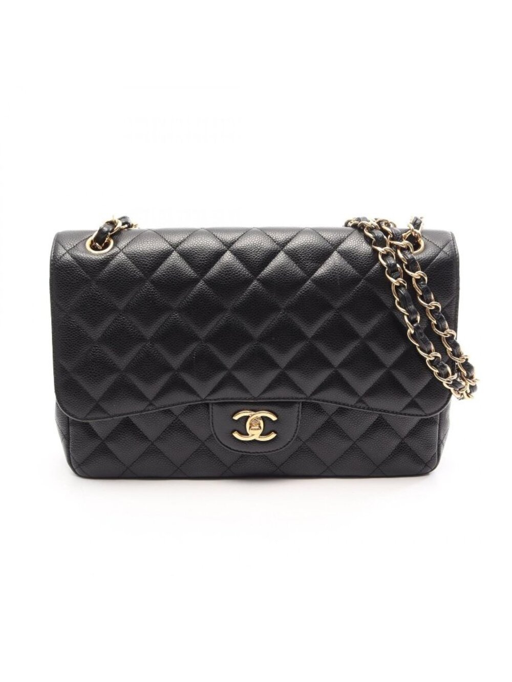 Chanel Shoulder Bag Maxi Quilted 30 Classic Large Double Flap Black Caviar